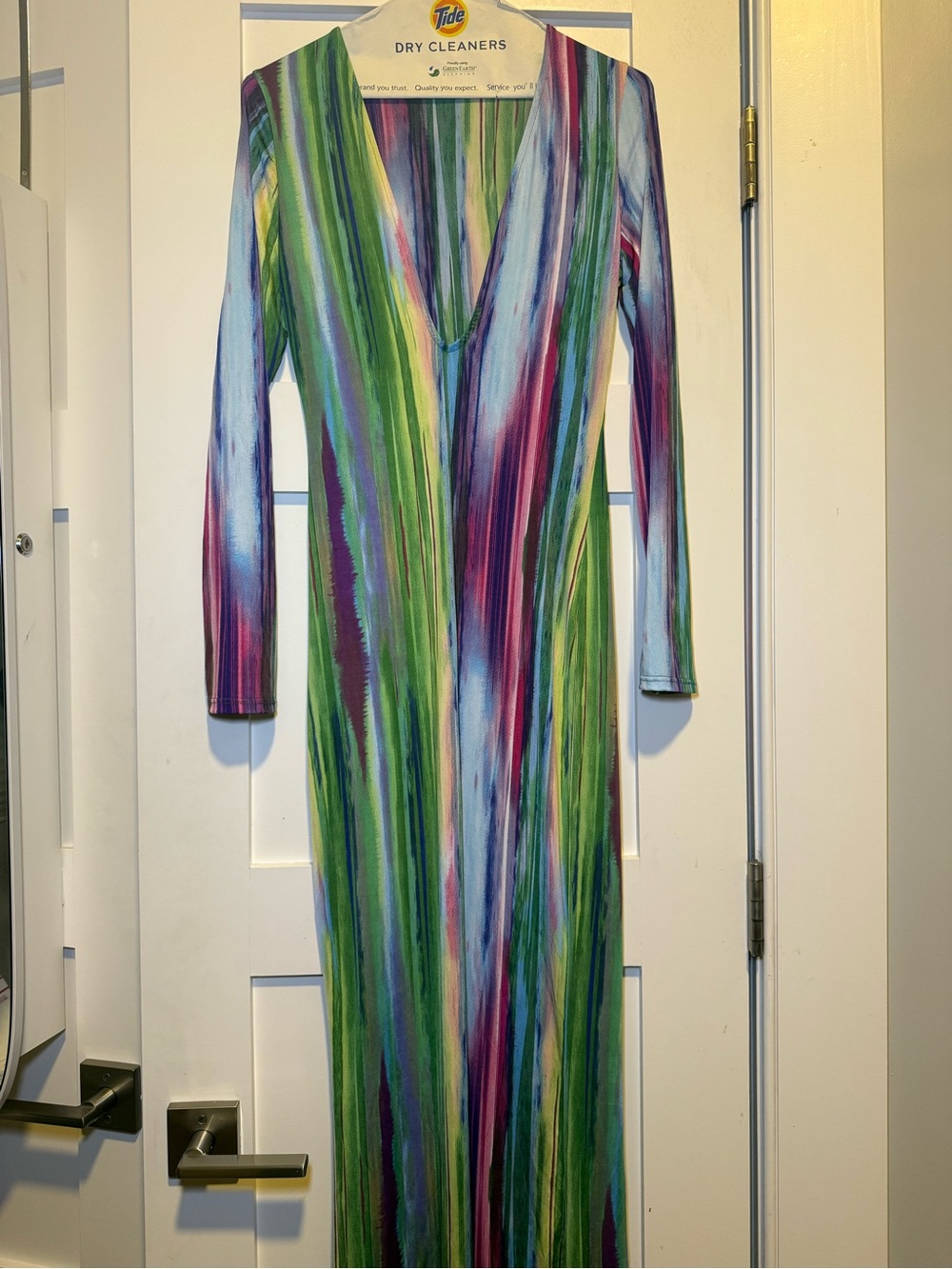 Multicolor Abstract Bodycon Maxi Dress | Size Large | New